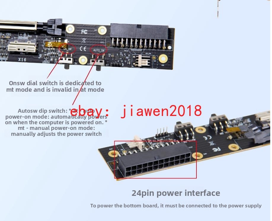 External PCI Express 5.0 x16 To Two MCIO X16 X8 SFF-TA-1016 8i Retimer Adapter