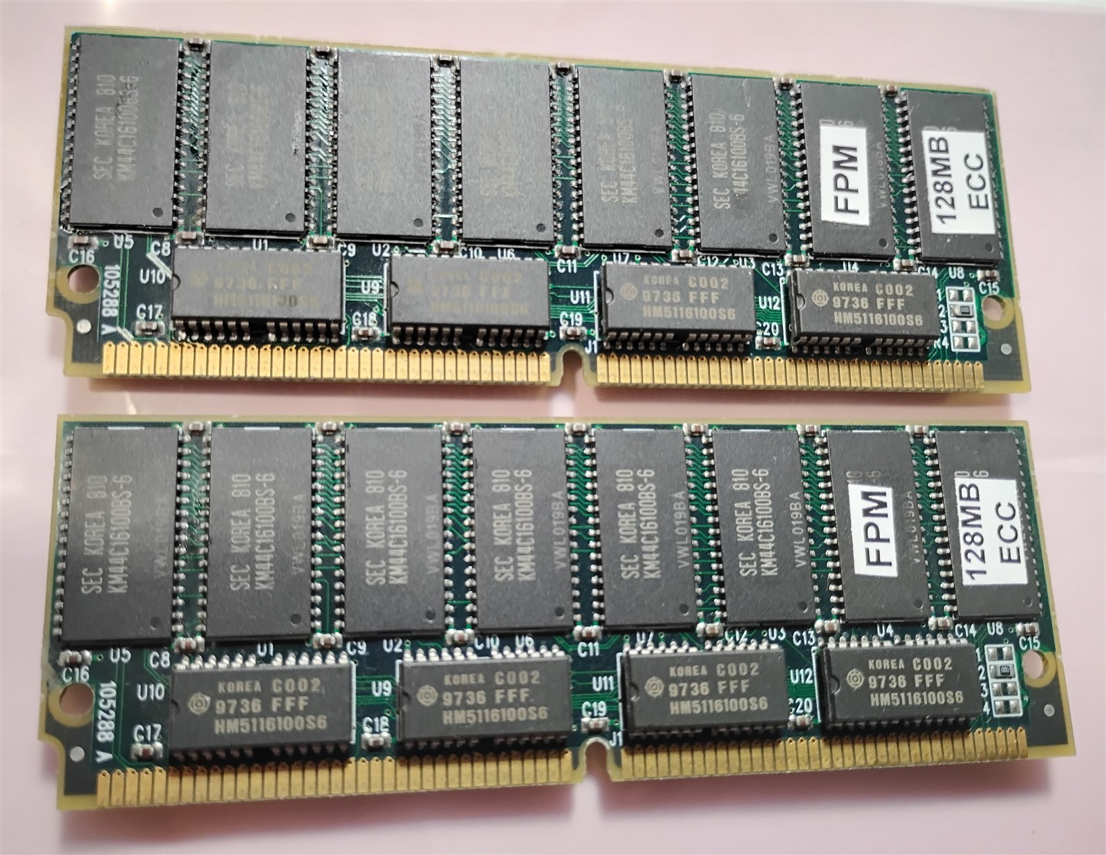 256MB 2x128MB 72-pin SIMM FPM ECC 60ns RAM Kit Samsung Gold RAMCHECK Tested 5V