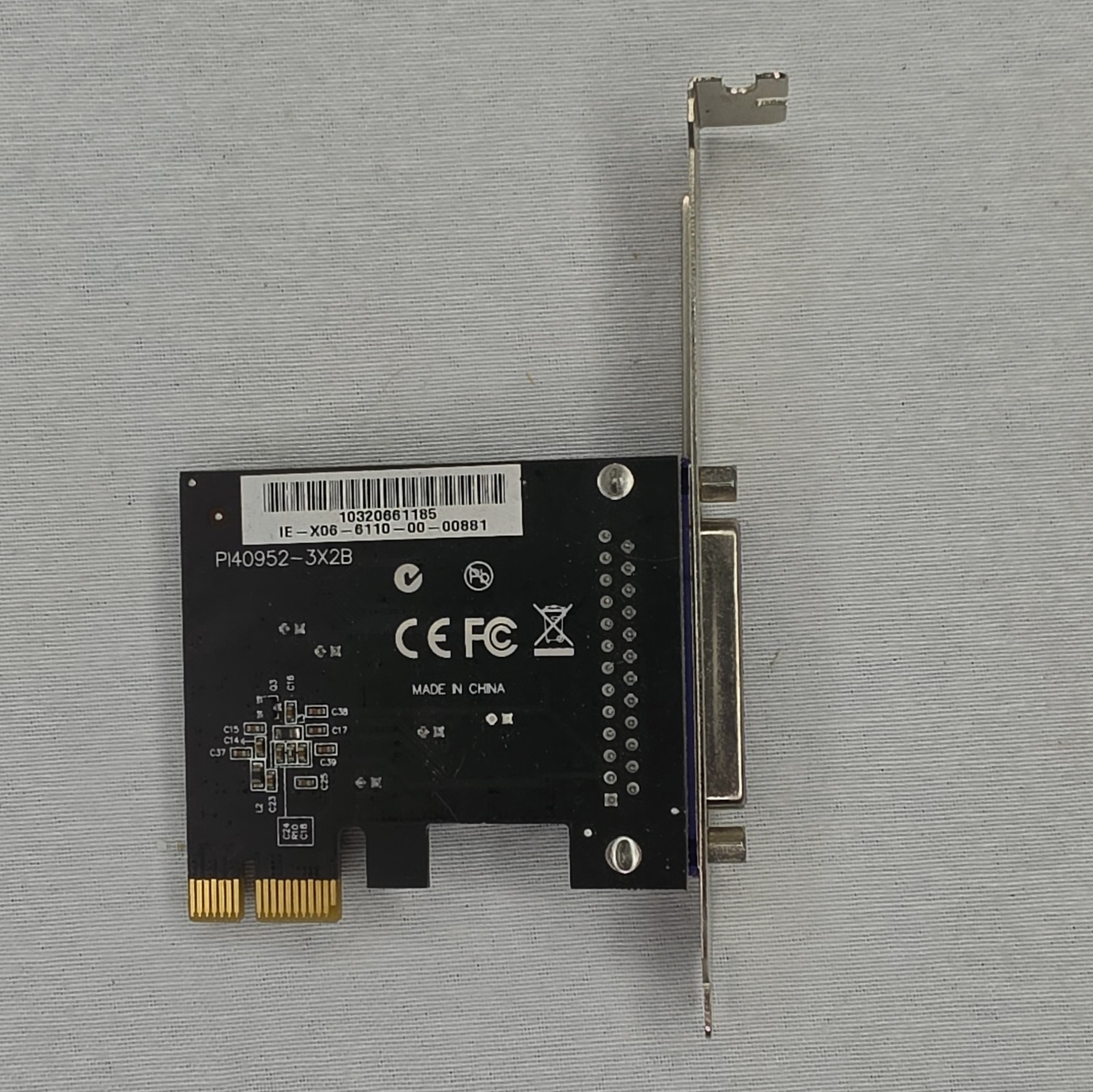 PCIe x1 Low Profile Parallel IEEE 1284 DB25 1-Port Card PI40952-3X2B