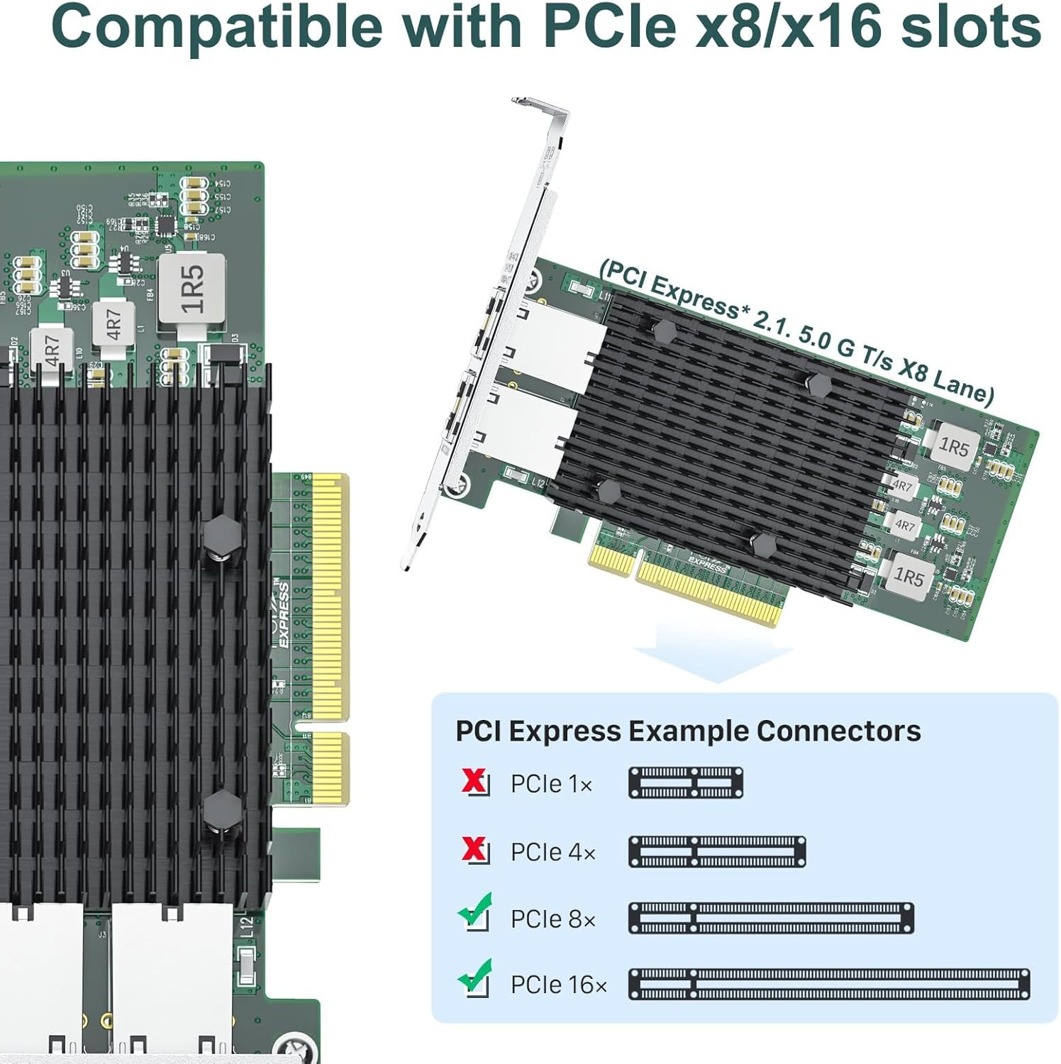 10Gb Network Card Intel X540-T2 PCIE NIC Ethernet Card, Dual RJ45 Port, Intel X5