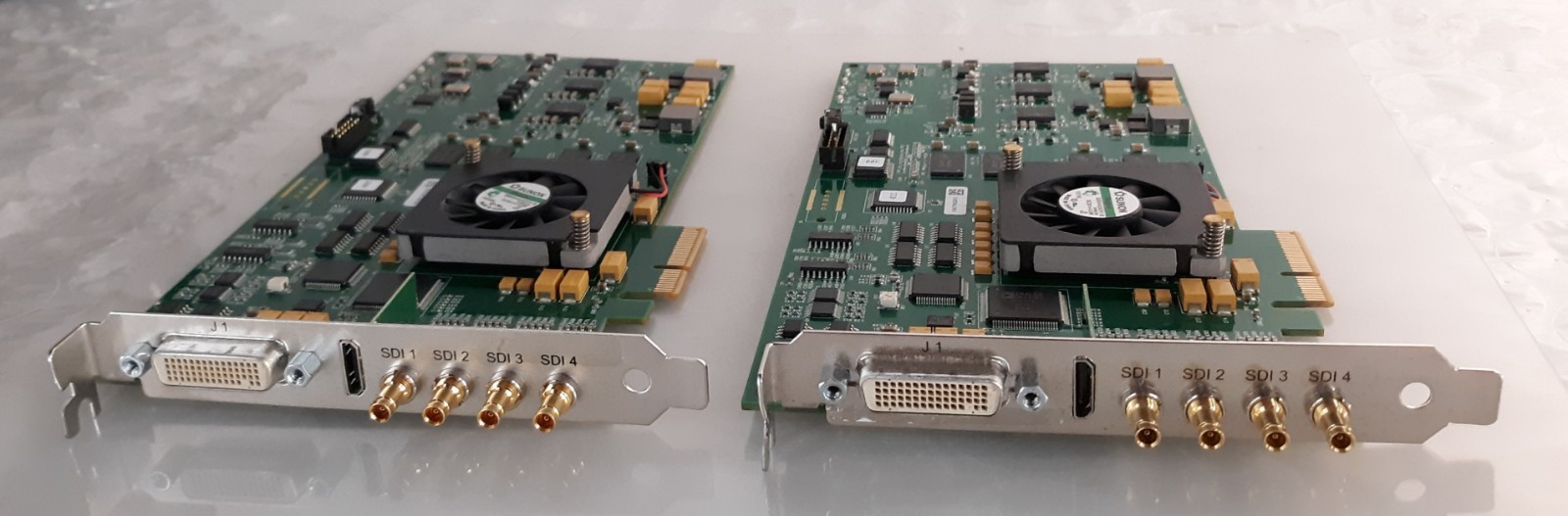 Pair of AJA Kona-3G-R0 Dual Link HD/SD PCIe HDMI Video Card
