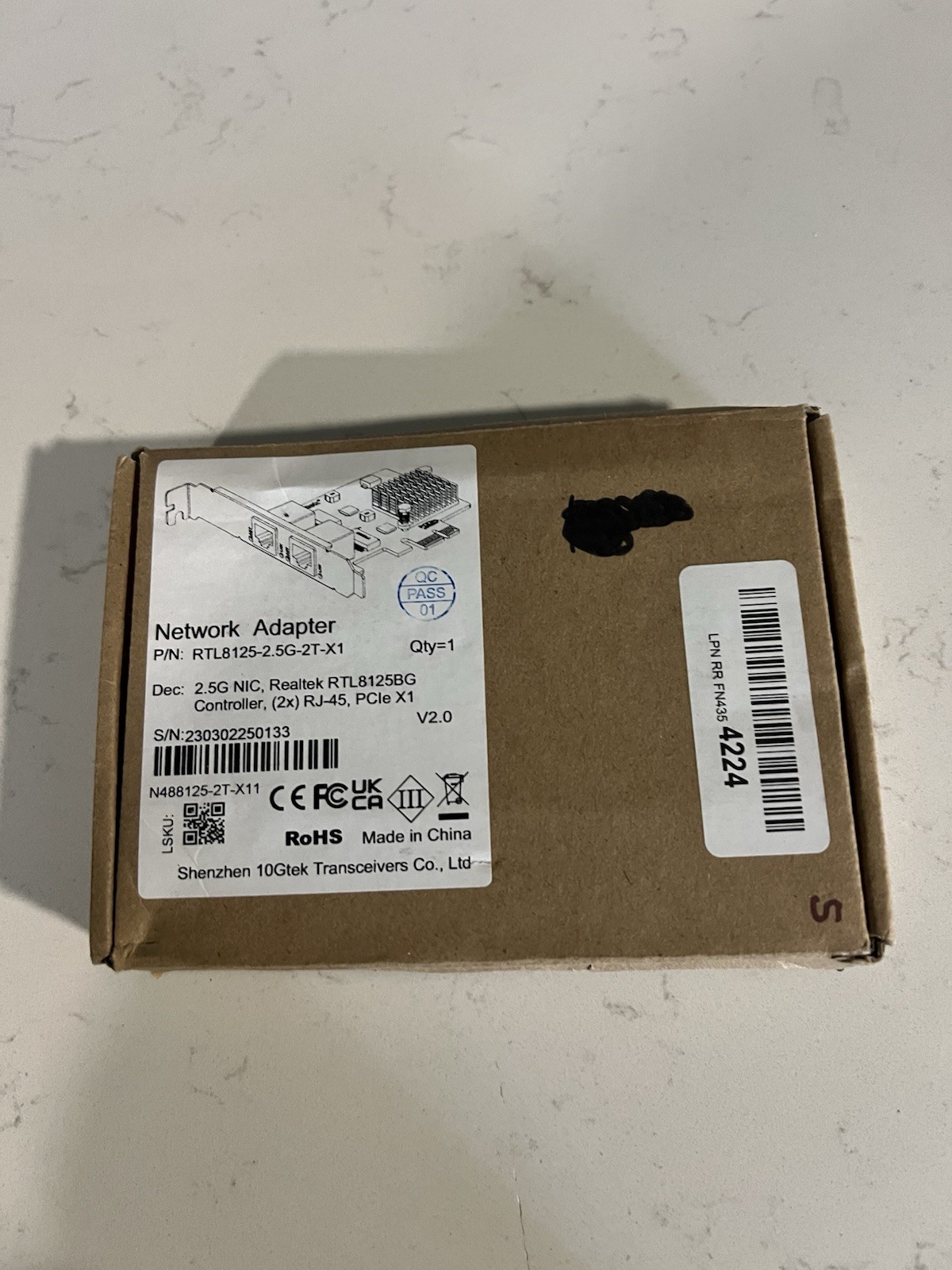 2.5G Ethernet Card 4 Port NIC Network Adapter Realtek RTL8125BG Controller
