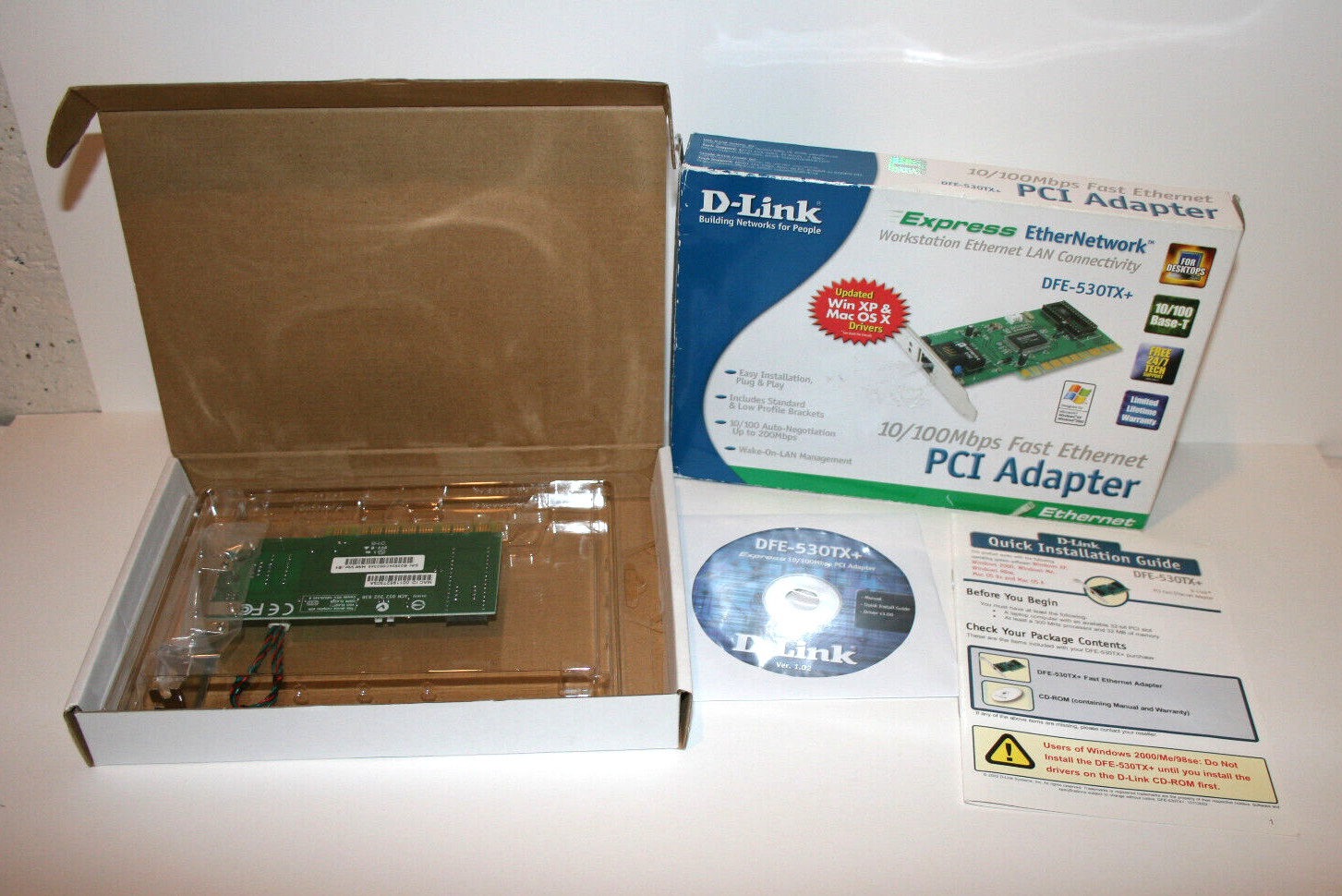 D-Link Express EtherNetwork PCI Adapter 10/100 Mbps Fast Windows/Mac DFE-530TX+
