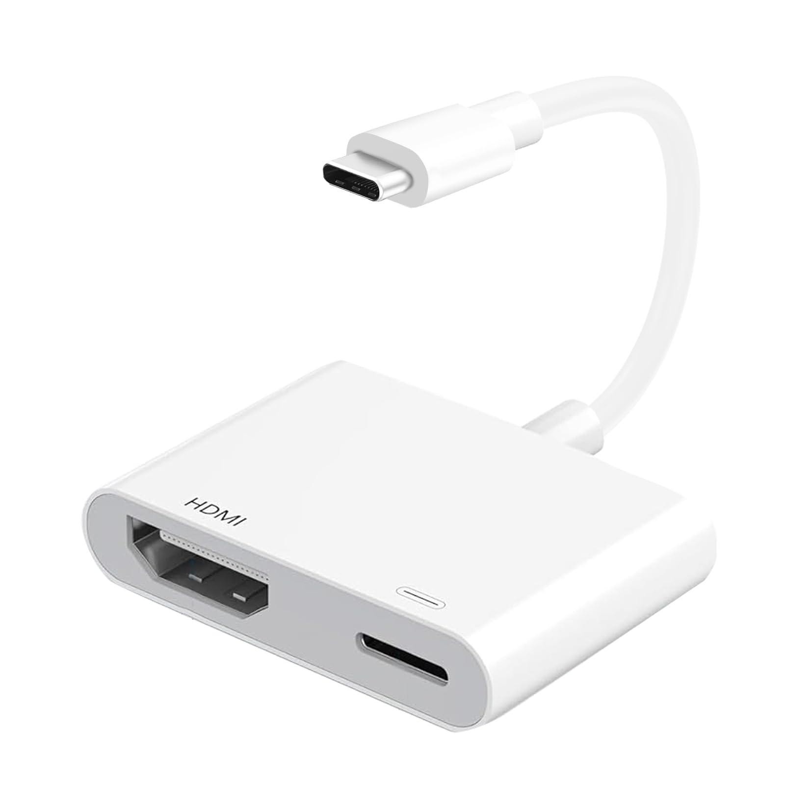 USB C to Hdmi Adapter for Iphon 17/16/15 Tv, Type C 4k@30hz, White