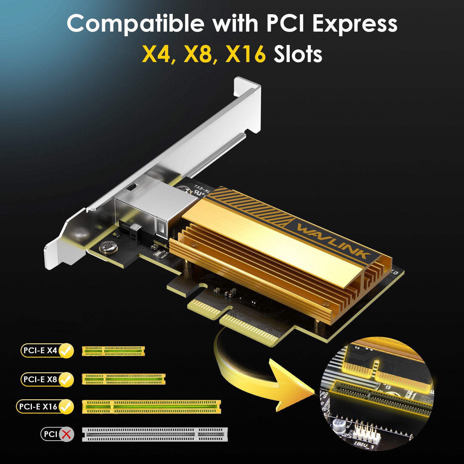 10GB Base-T Ethernet Adapter 10G PCIe Network Card w/AQC113 Controller x4/x8/x16