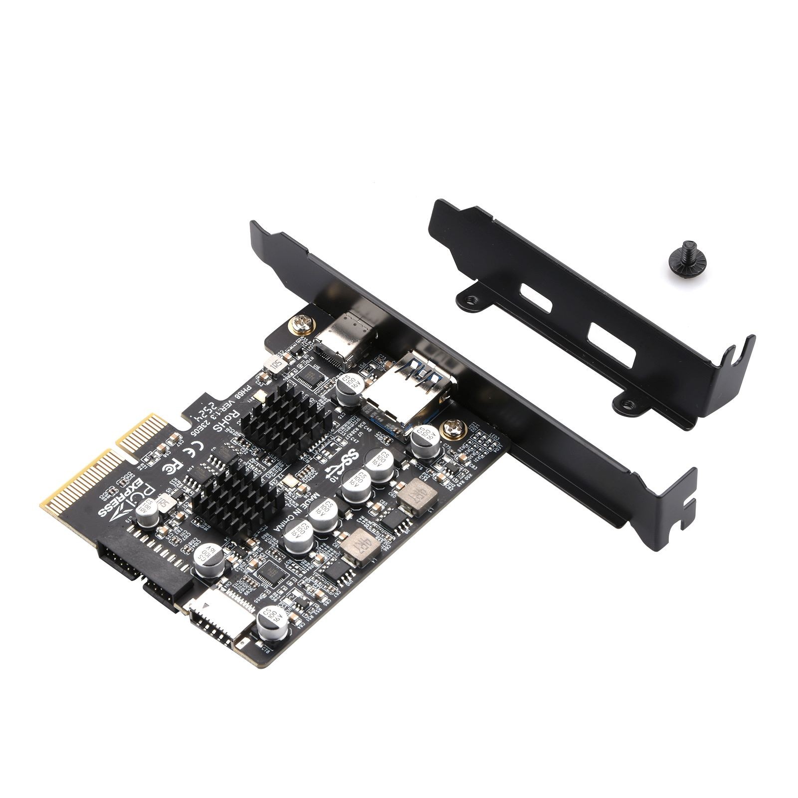 PCI-E X4/X8/X16 To USB 3.2 Gen2 Adapter 10 Gbps Expansion Card Brand New