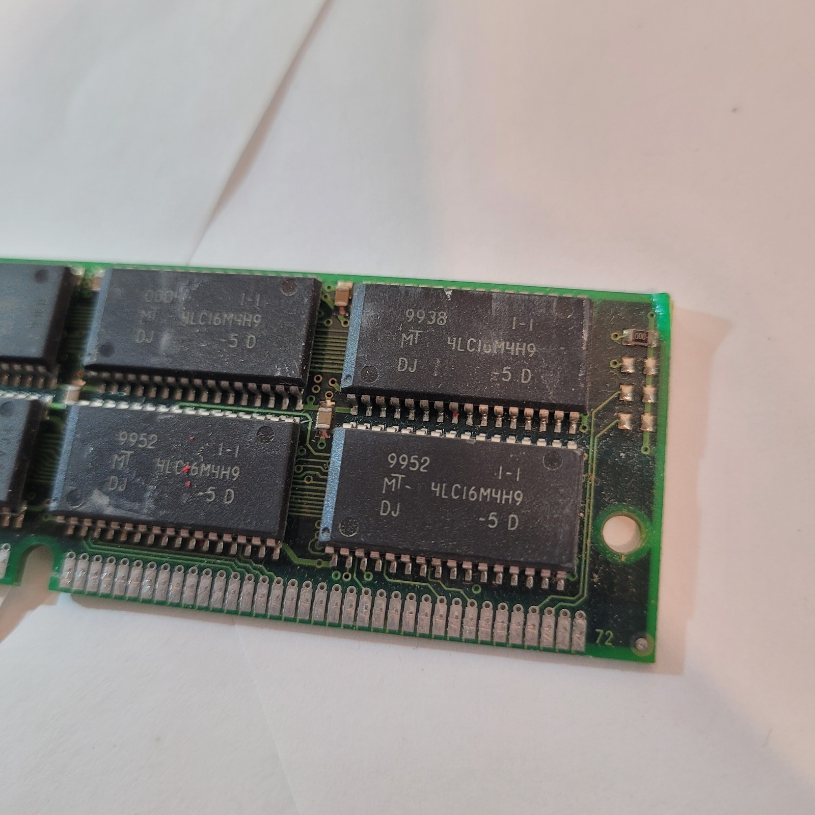 64MB EDO RAM 72-Pin SIMM Module Micron MT4LC16M4H9 Vintage Computer Memory