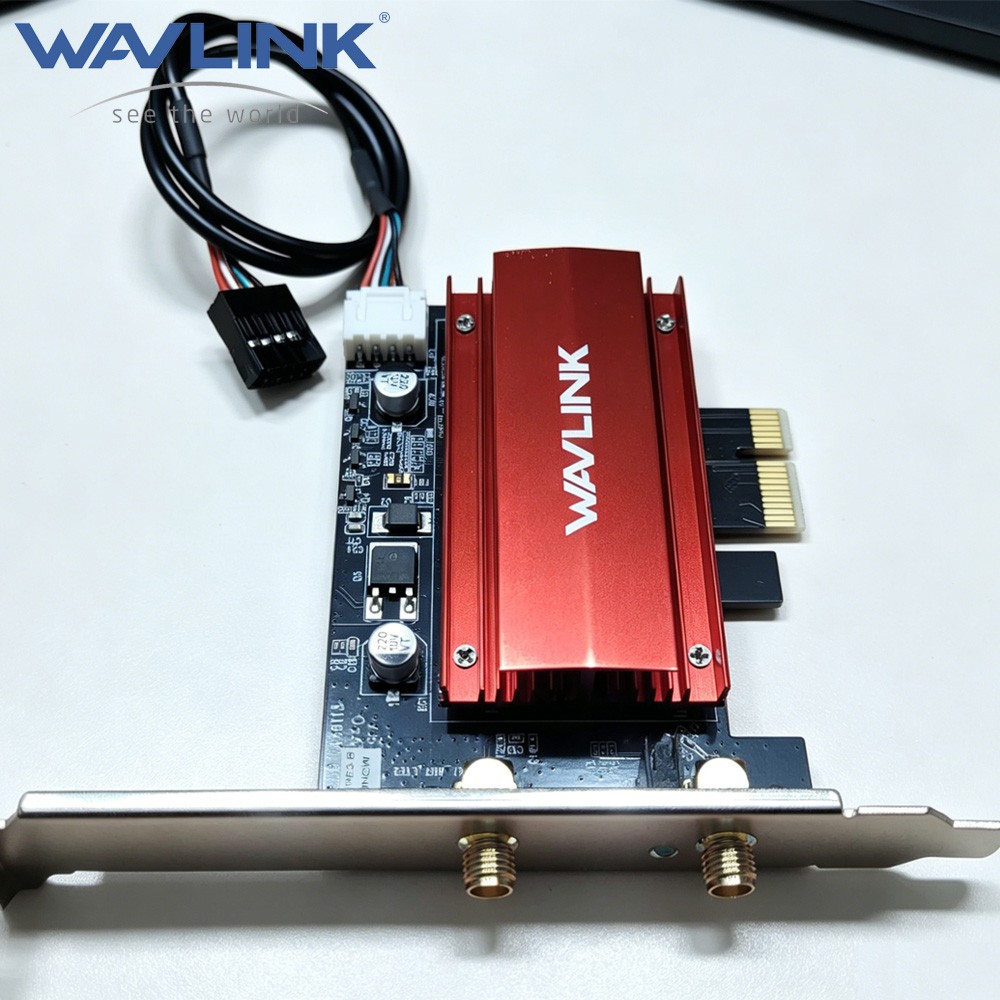 8800Mbps PCIE WiFi Card Adapter Wireless Network BT Card For Desktop w/Antenna