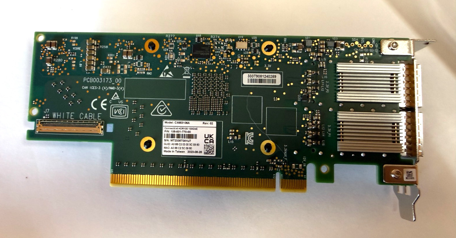 NIVIDIA / MELLANOX MCX653106A ConnectX-6 HDR 100GbE (H7)