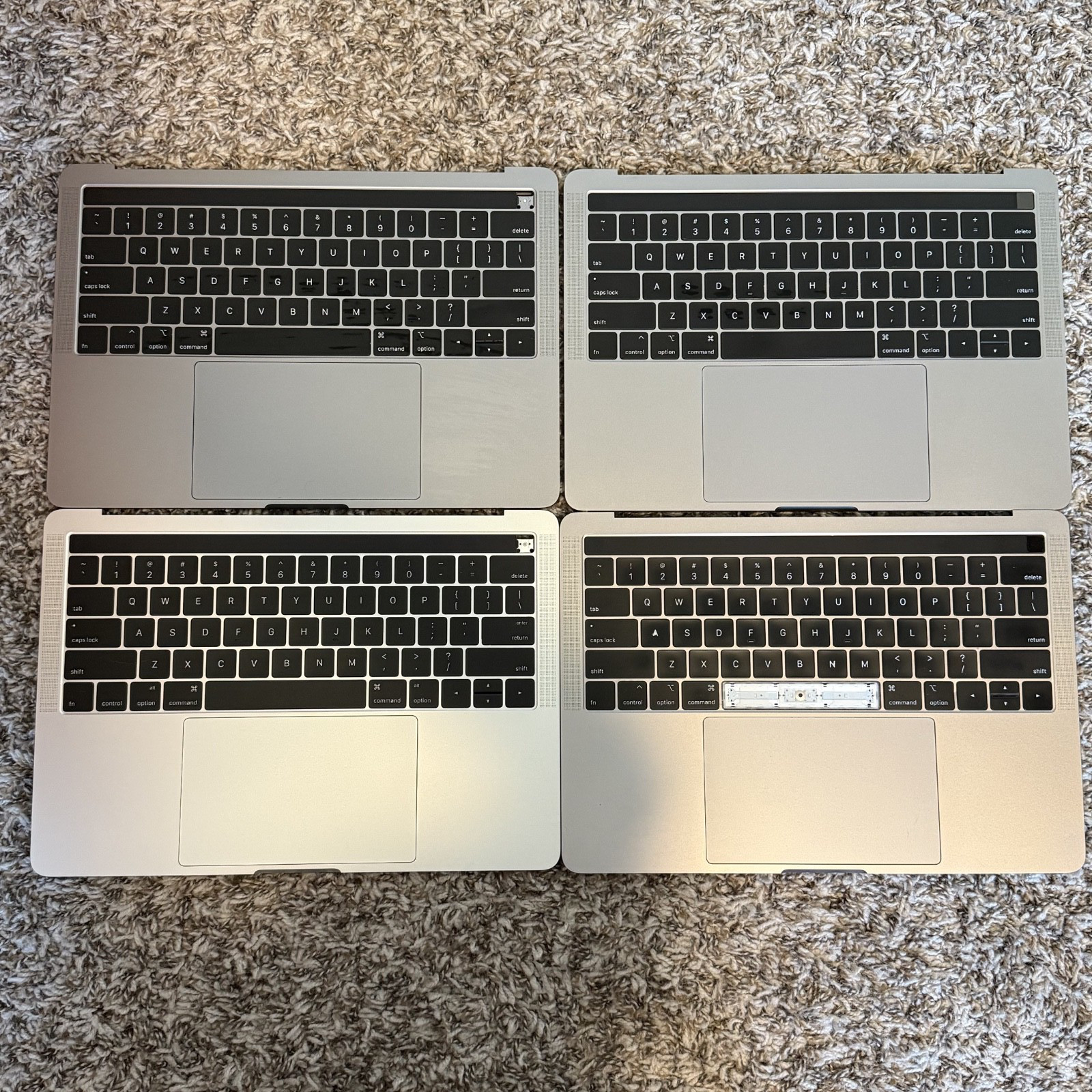 Lot X4 Apple MacBook Pro A1989 2018 2019 Touchpad Keyboard Touch Bar Gray Silver