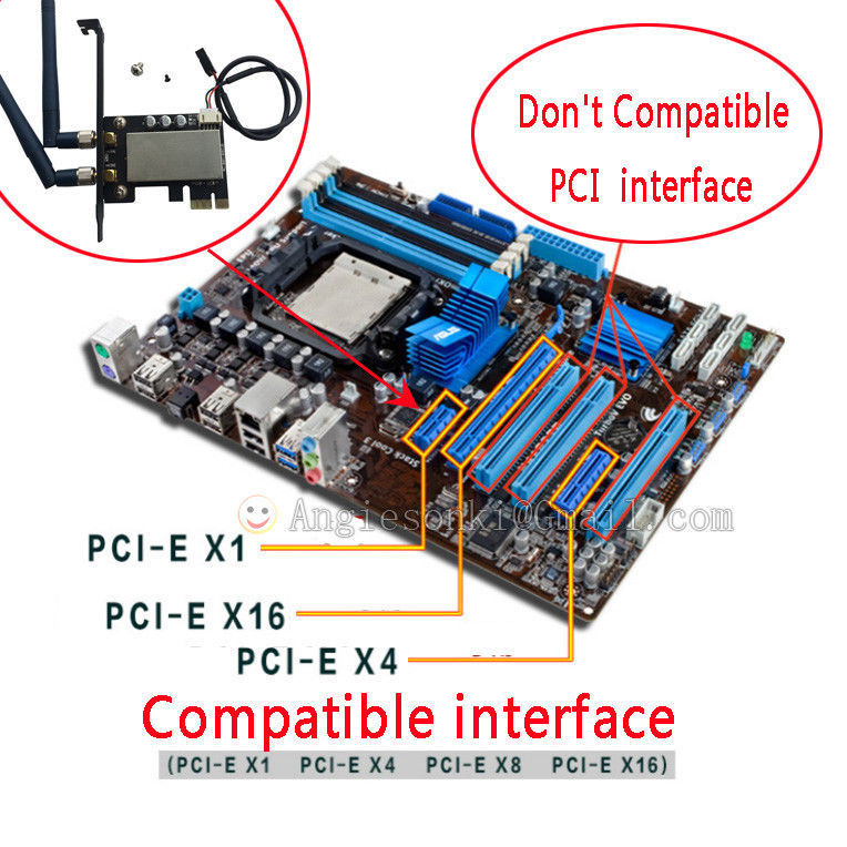 NGFF Wireless Card To PCIe 1X 8X 16X Desktop WIFI WLAN Card bracket Tray Adapter