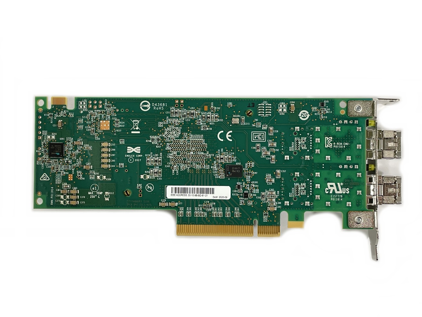 Dell Emulex LPE35002 32Gb 2-Port Fiber Channel HBA 4VDY3 Low Profile