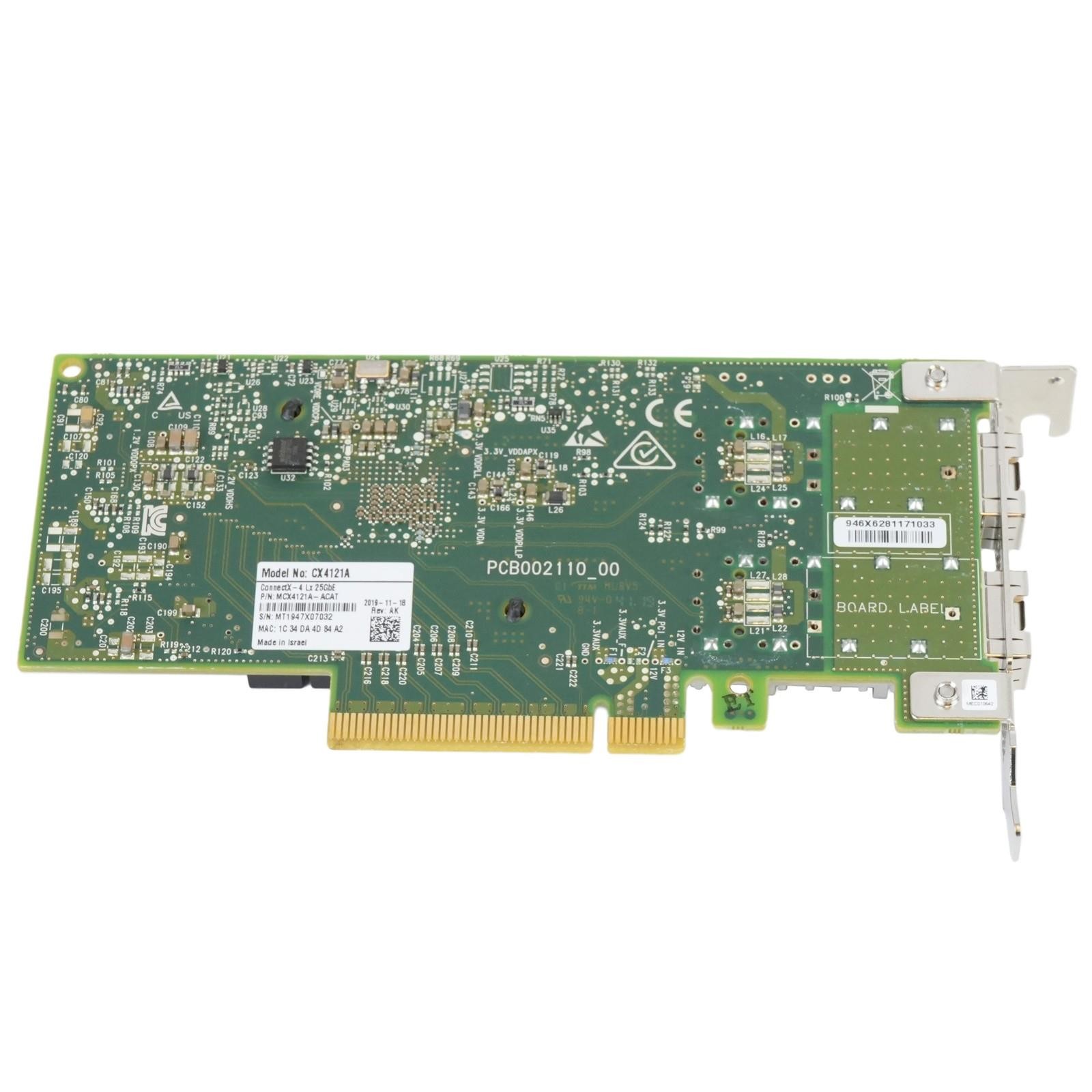 Mellanox MCX4121A-ACAT ConnectX-4 LX EN 2-Port 25GbE SFP28 PCI-e 3.0 x8 NIC SFF