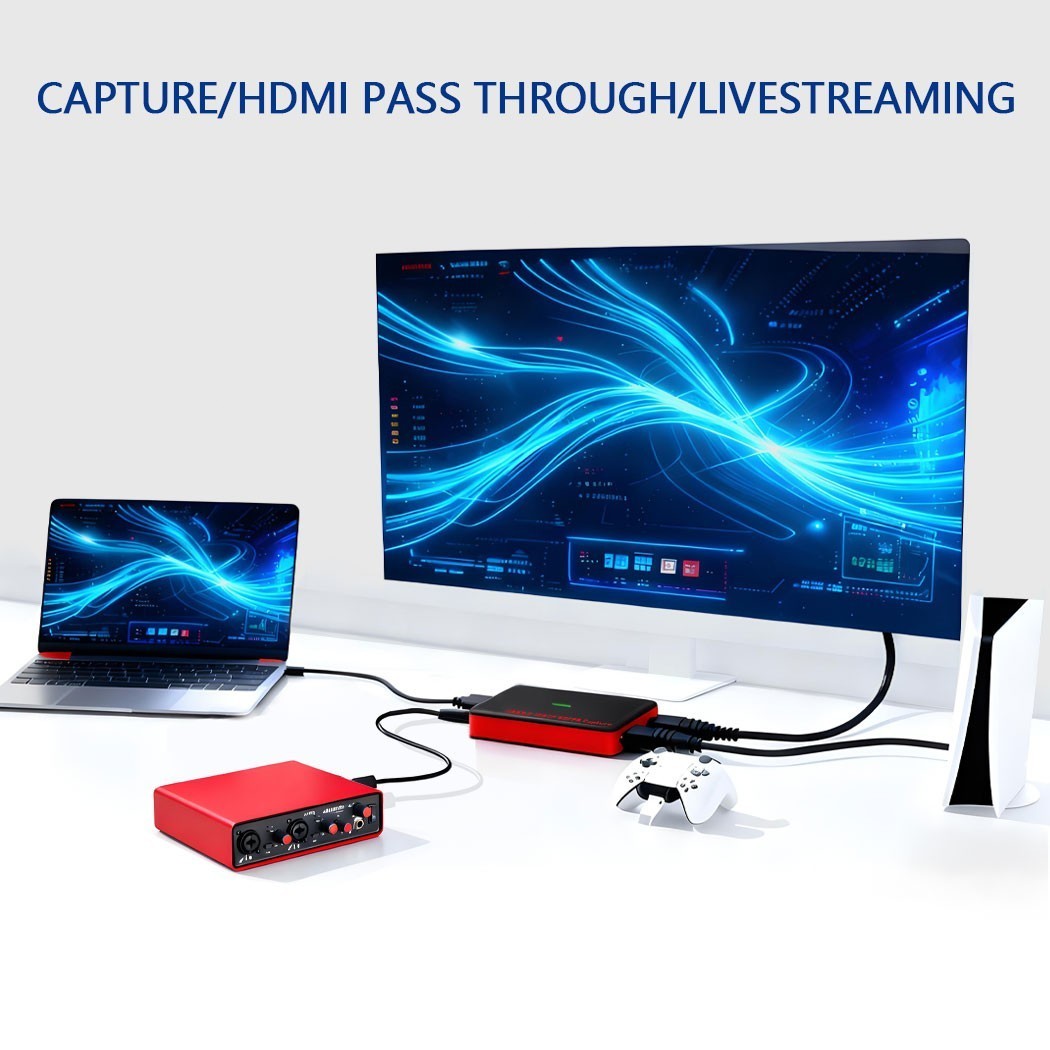 4K30 HDMI Game Capture Card 1080p60 USB3.2 Gen1 Type-C&USB-A,for PS5/Xbox/Switch