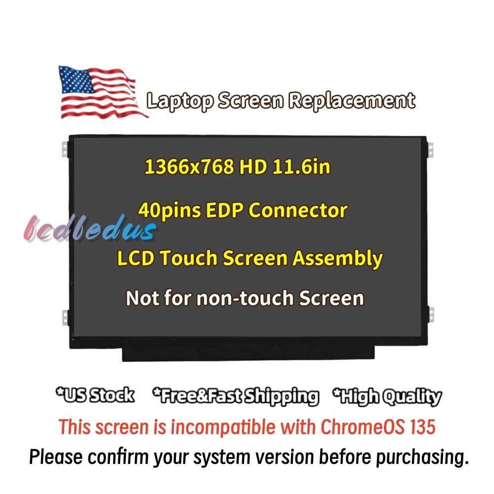11.6″ Lcd Touch Screen Panel For Dell Chromebook 3100 Laptops B116XTK01.0 2G5VN