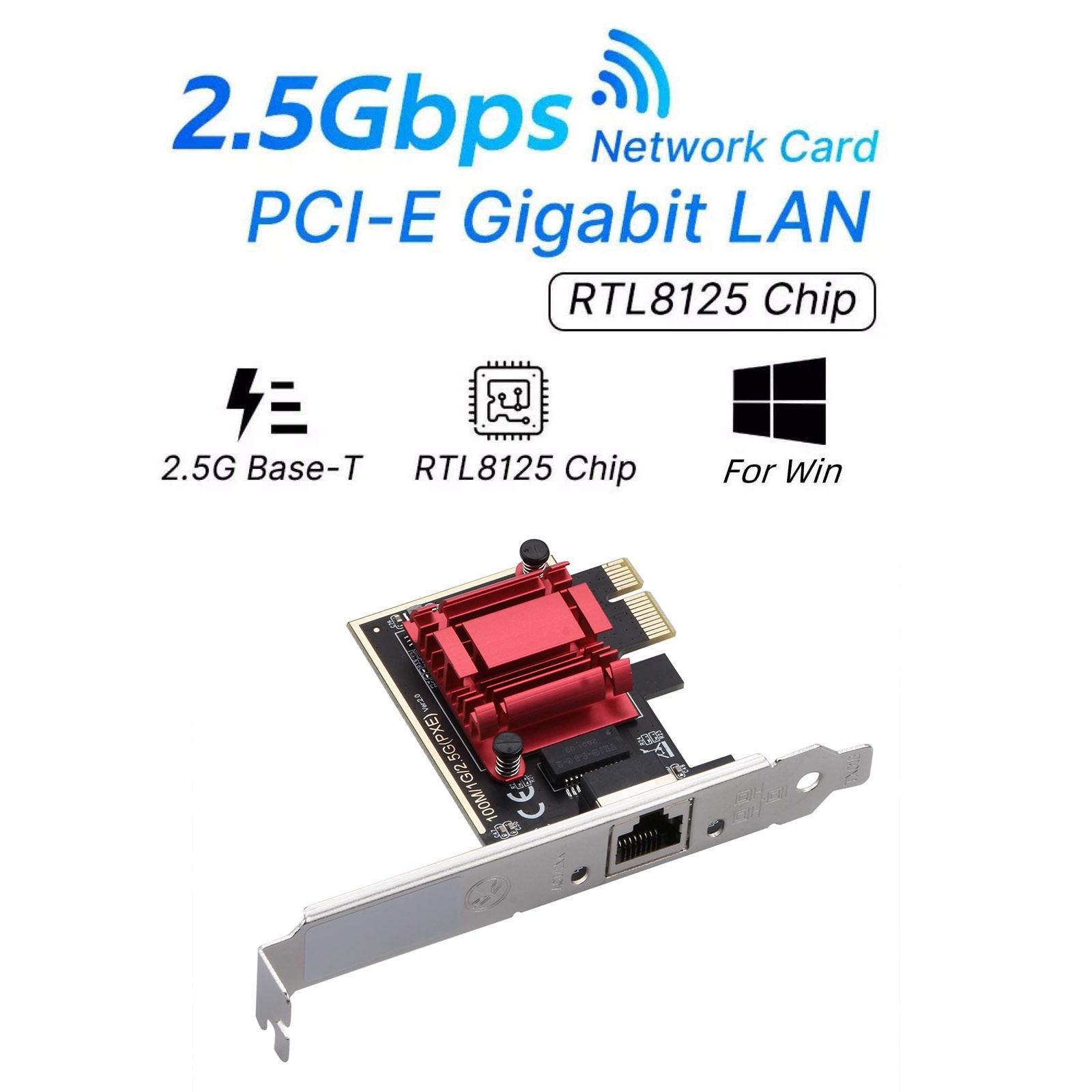 Network Card RTL8125 2.5G Ethernet Card IEEE Standards High Compatibility