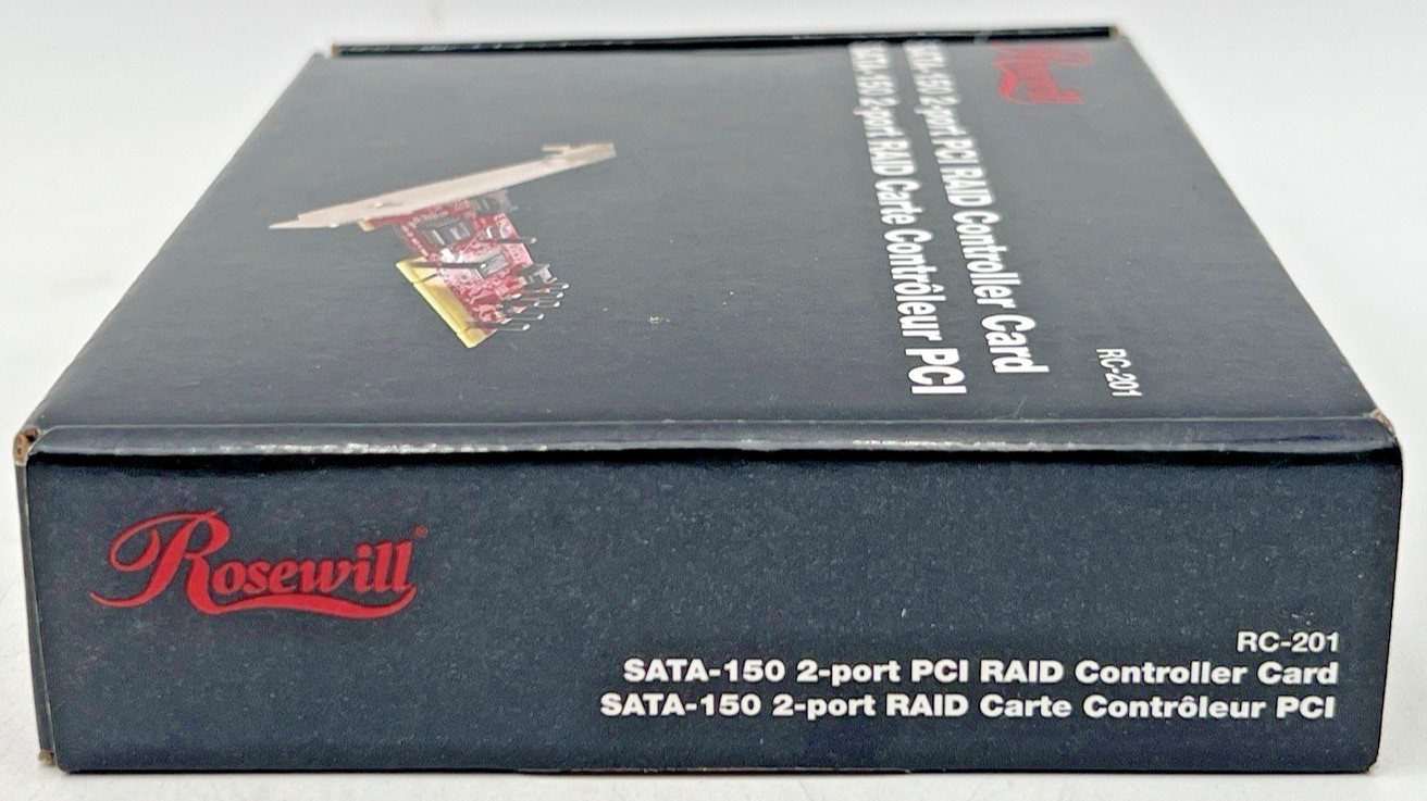 (2) ROSEWILL RC-201 SATA-150 PCI RAID CONTROLLER CARD 2-PORT