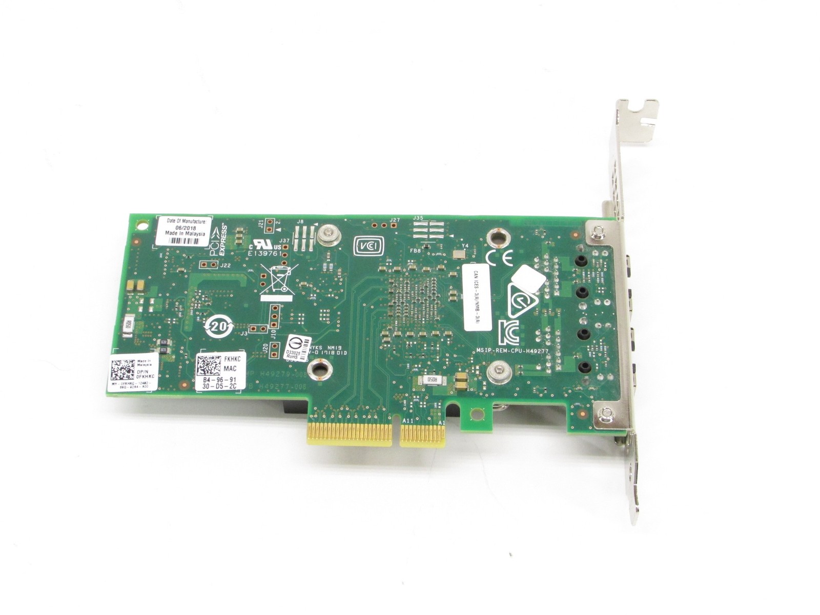 Dell Intel X550-T2 10GB Dual Port Ethernet Converged Network Adapter 4V7G2