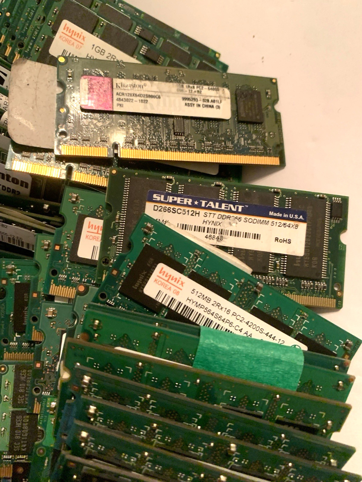 LOT of 177 DDR2 Mixed Brands & Size 2GB 1GB 512MB 256MB Vintage