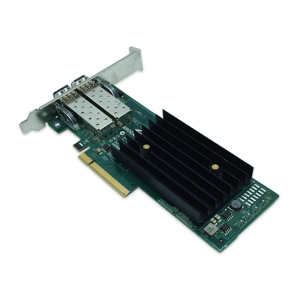 10GbE FCoE Dual Port Brocade NIC PCIe 2.0 x8 HBA Ethernet Card 2x Optics