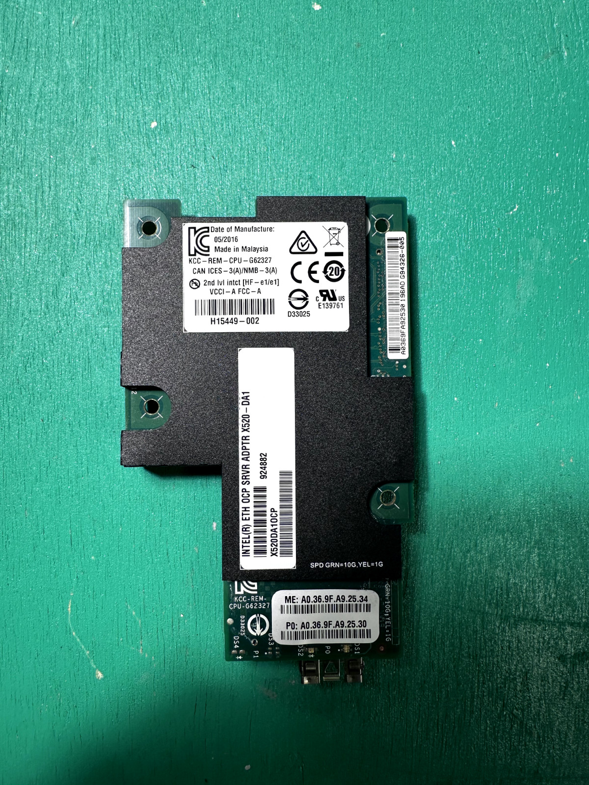Intel X520-DA1 Single Port 10Gb SFP+ PCIe Network Server Adapter