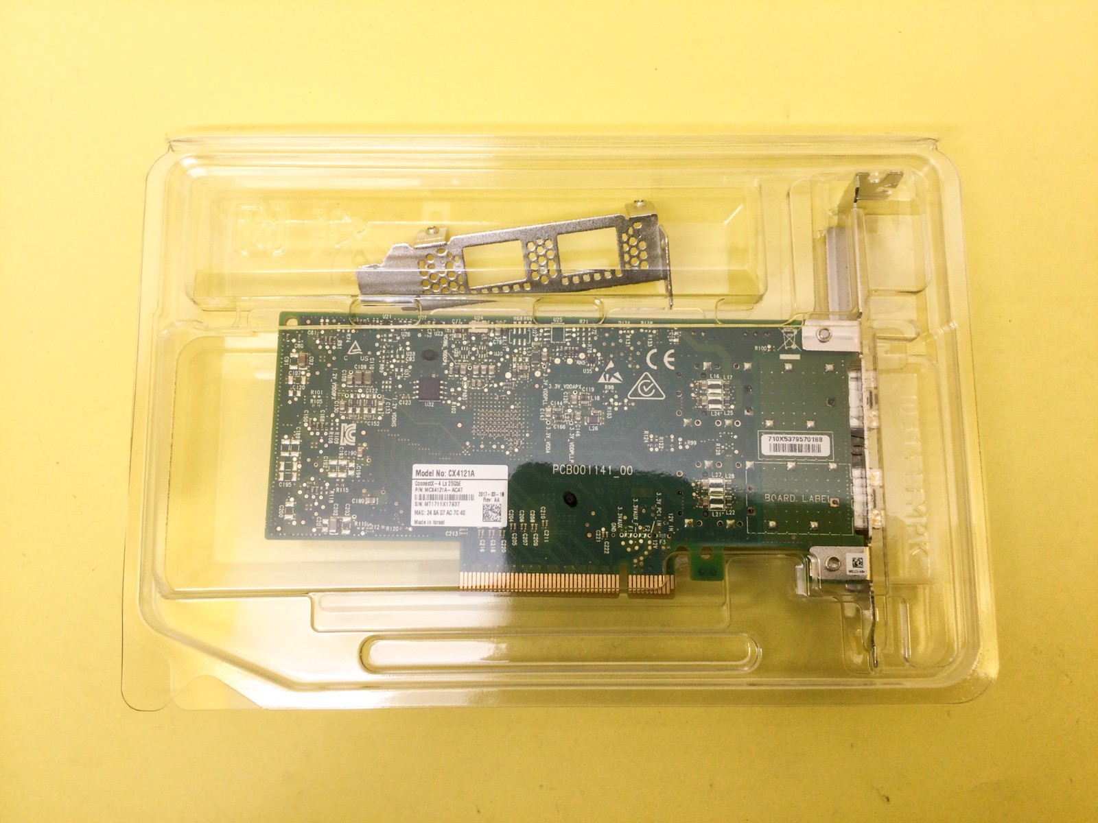 MCX4121A-ACAT Mellanox ConnectX-4 Lx EN 25GbE 2-Port SFP+ SFP28 Network Card