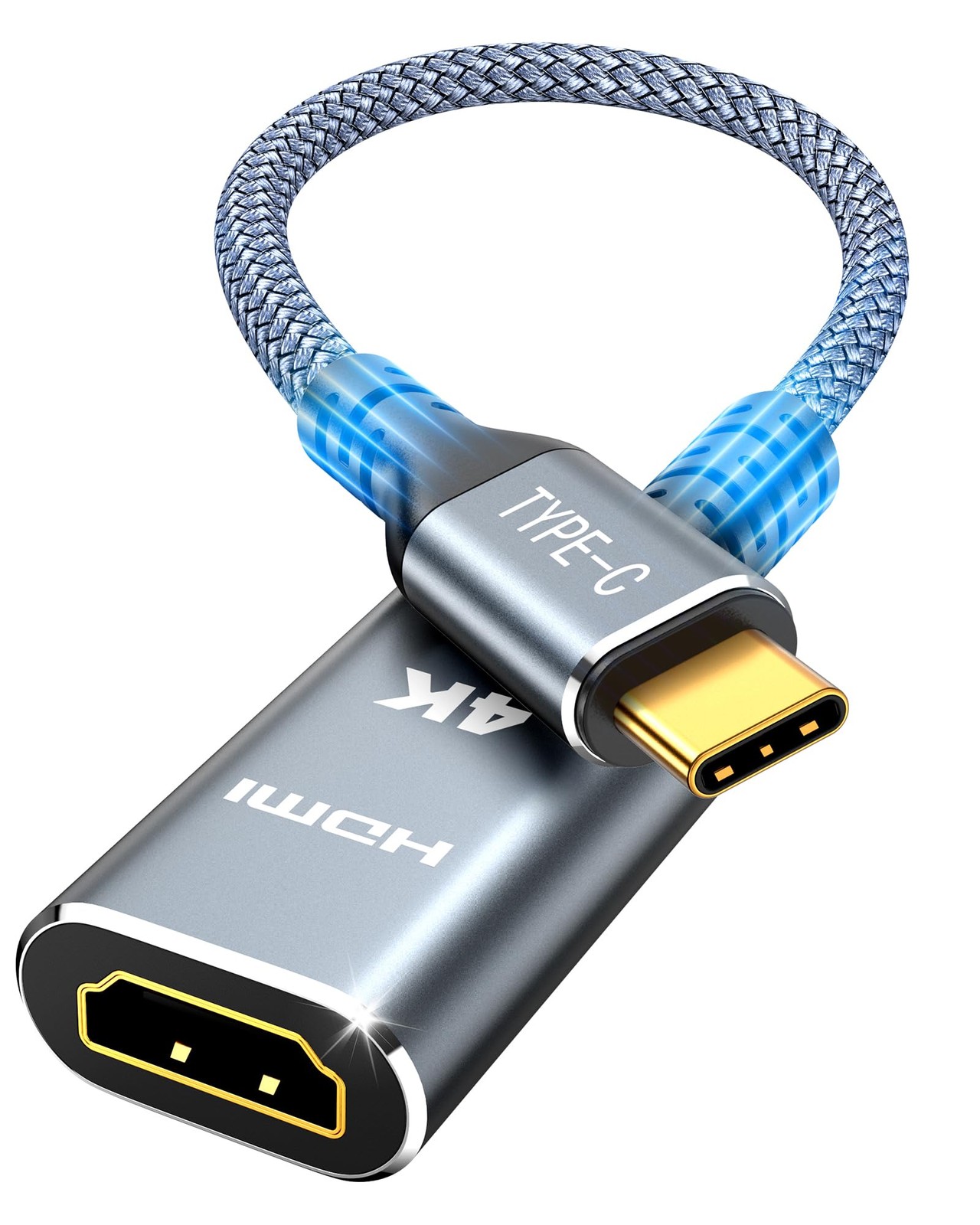 Highwings USB C to HDMI Adapter (4K@60Hz), Type C Cable Grey