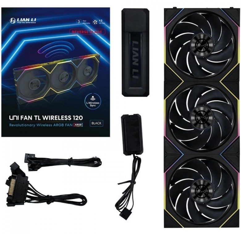 Lian Li UNI FAN SL Wireless LCD 120 Triple Pack Black 12SLLCD1W3B