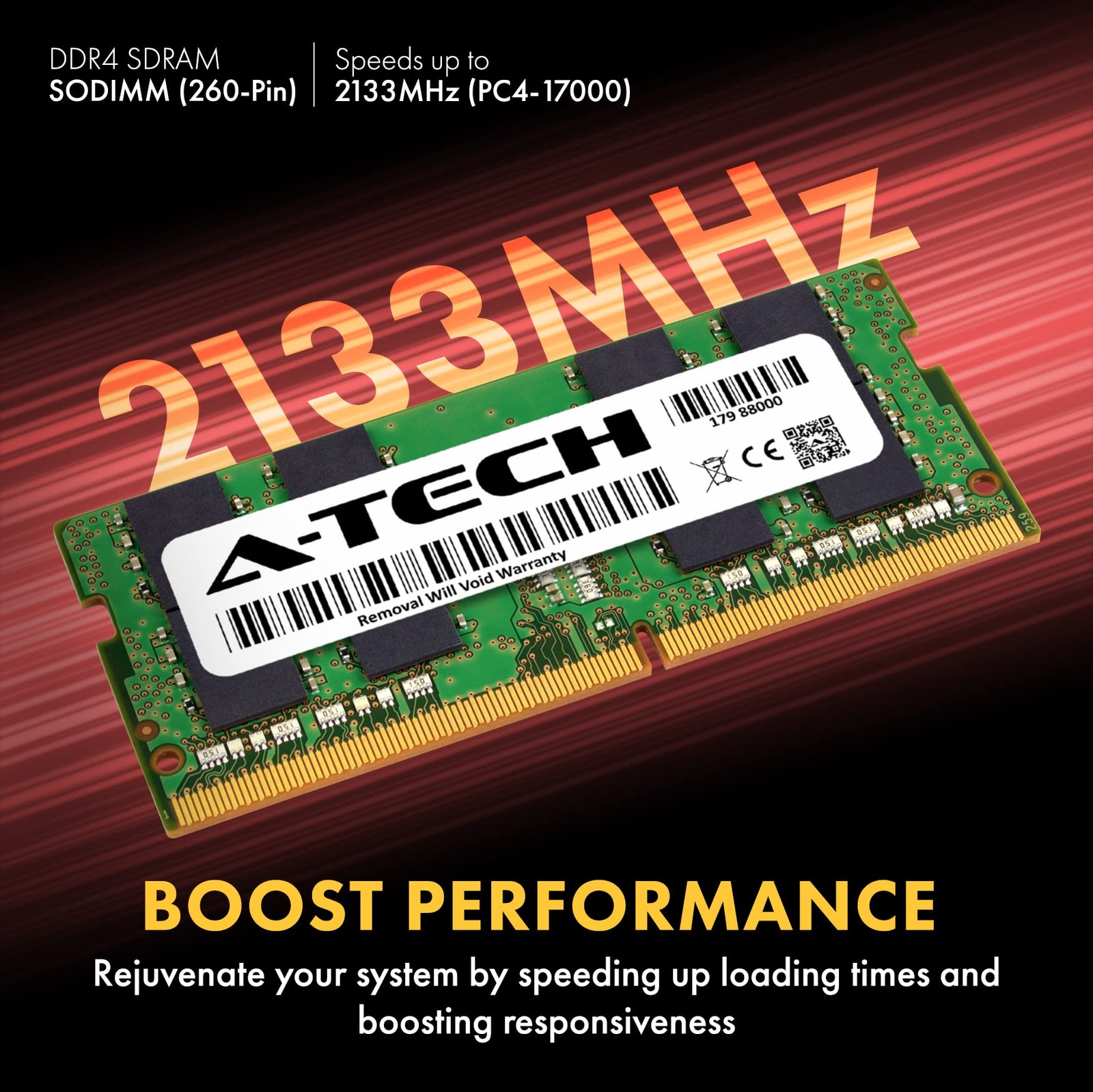 A-Tech 16GB (2x8GB) DDR4 2133MHz SODIMM (8GB x 2) | Kit, Multicolor