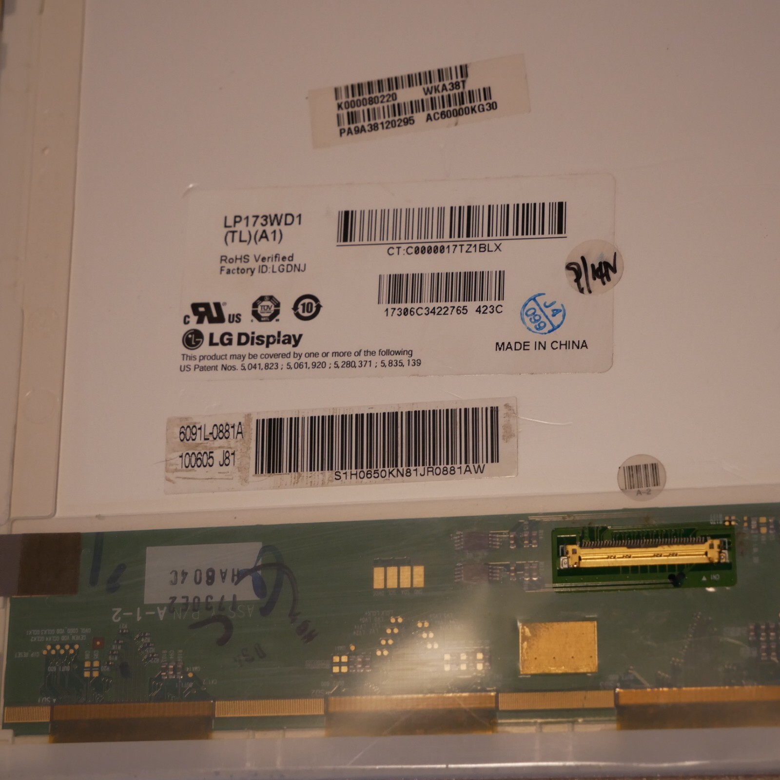 LG Display 17.3 inch WLED Backlight Screen HD+ 40 Pin LVDS LP173WD1(TL)(A1)