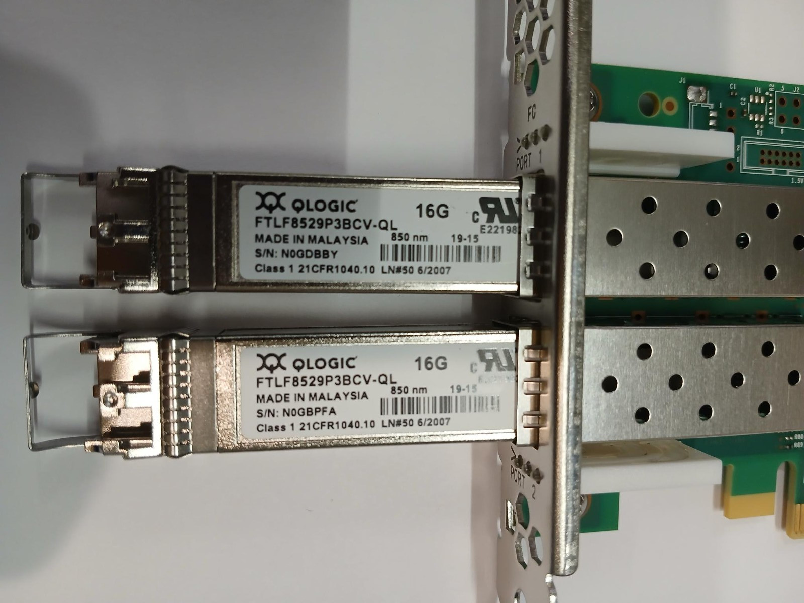 0YCVFG YCVFG Dell Qlogic QLE2692 Dual Port 16GB Fibre Channel HBA W/ SFPs