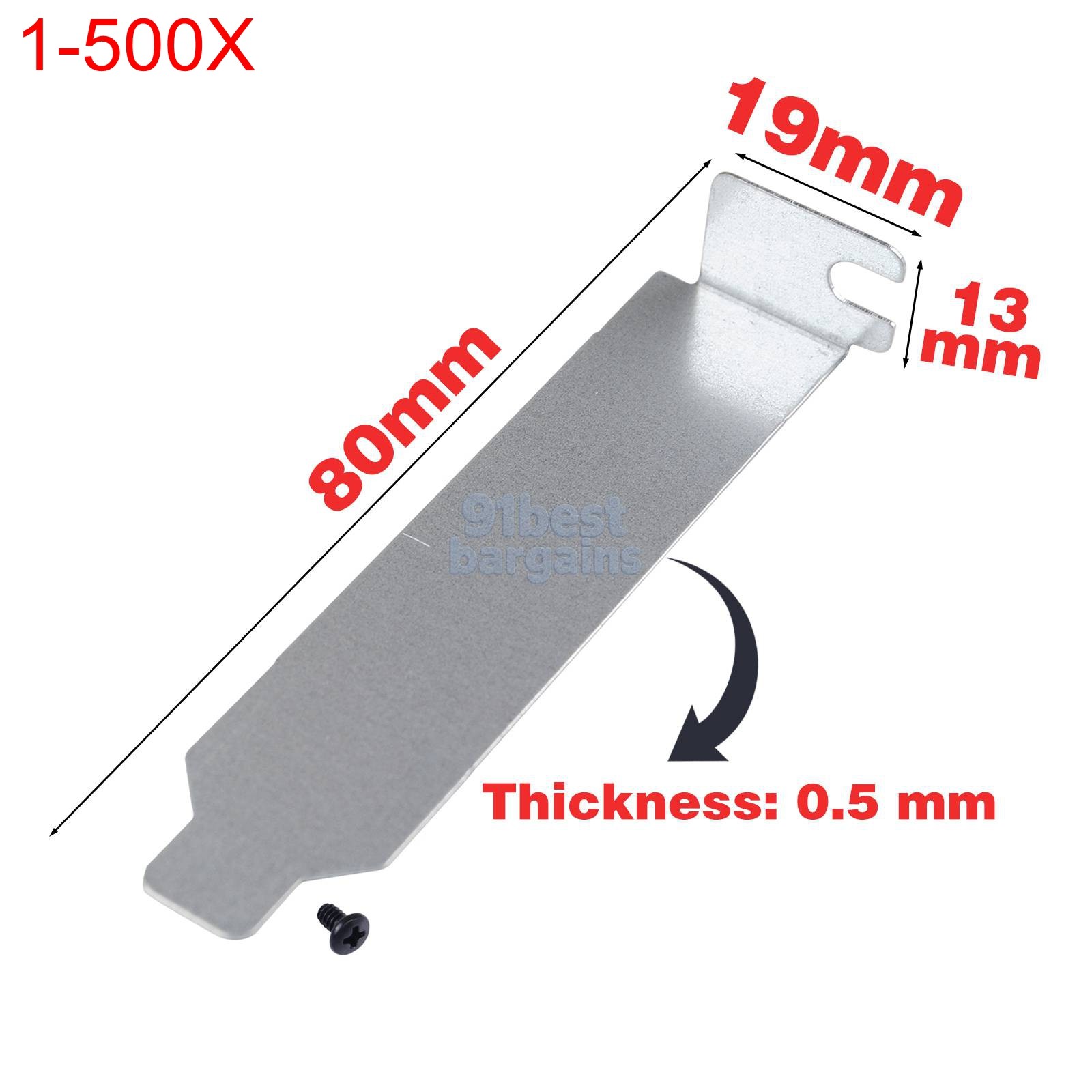 Metal Steel Low Profile Expansion Slot Blank Cover Plate Lot