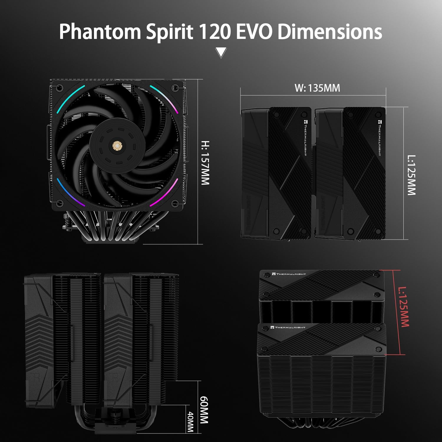 Phantom Spirit 120 EVO CPU Cooler,7×6mm Heat Pipes CPU Air Cooler,Dual PWM Fan