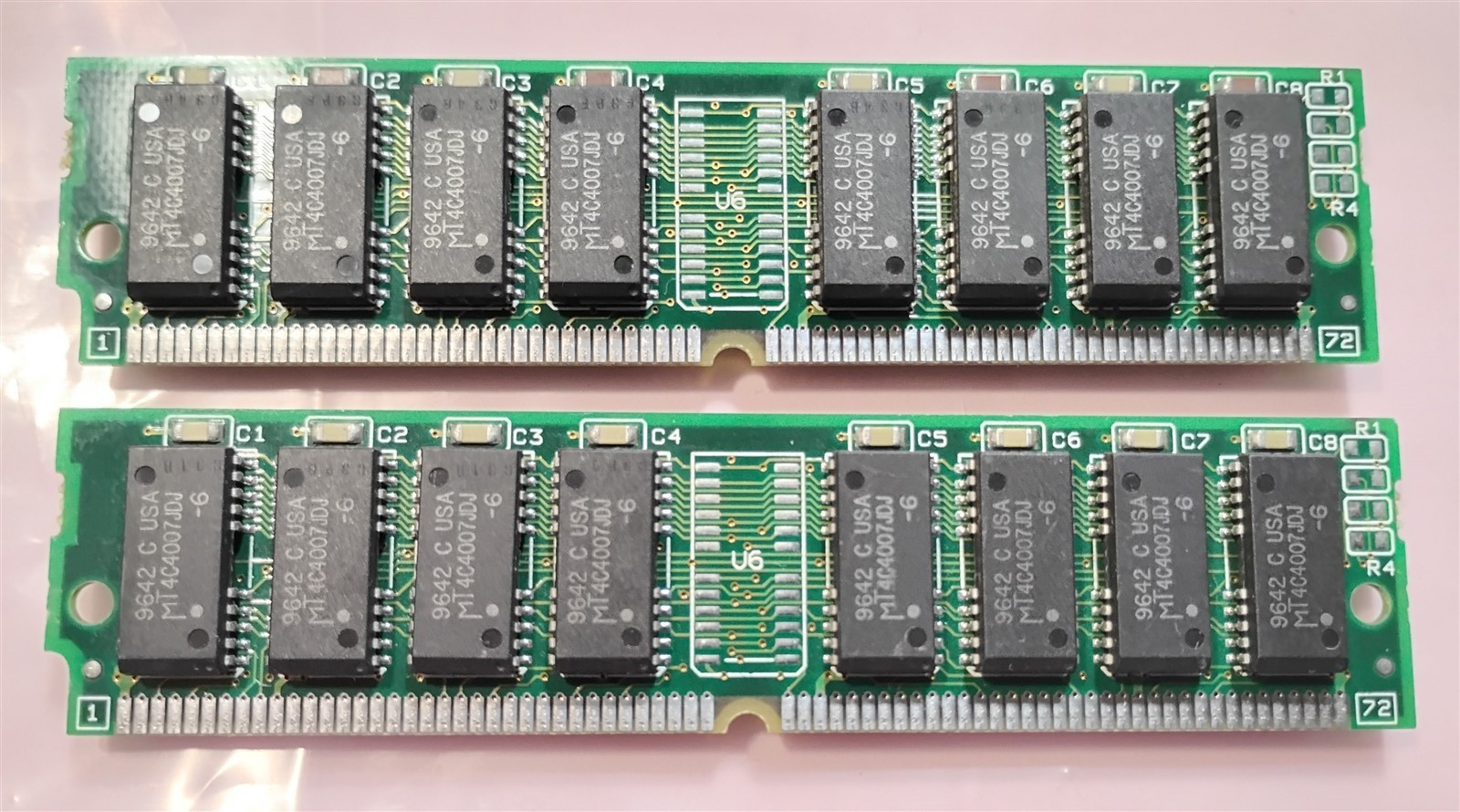 16MB Kit 2x8MB 72-pin EDO SIMM 60ns Non-Parity Dual Rank 2Mx32 5V 16-Chip RAM