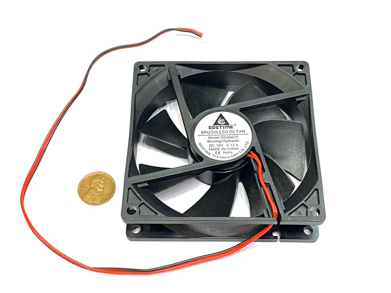 4 Pieces GDSTIME 92mm 25mm DC 12V 2P 9225S PC Computer Cooling Case Fan G15
