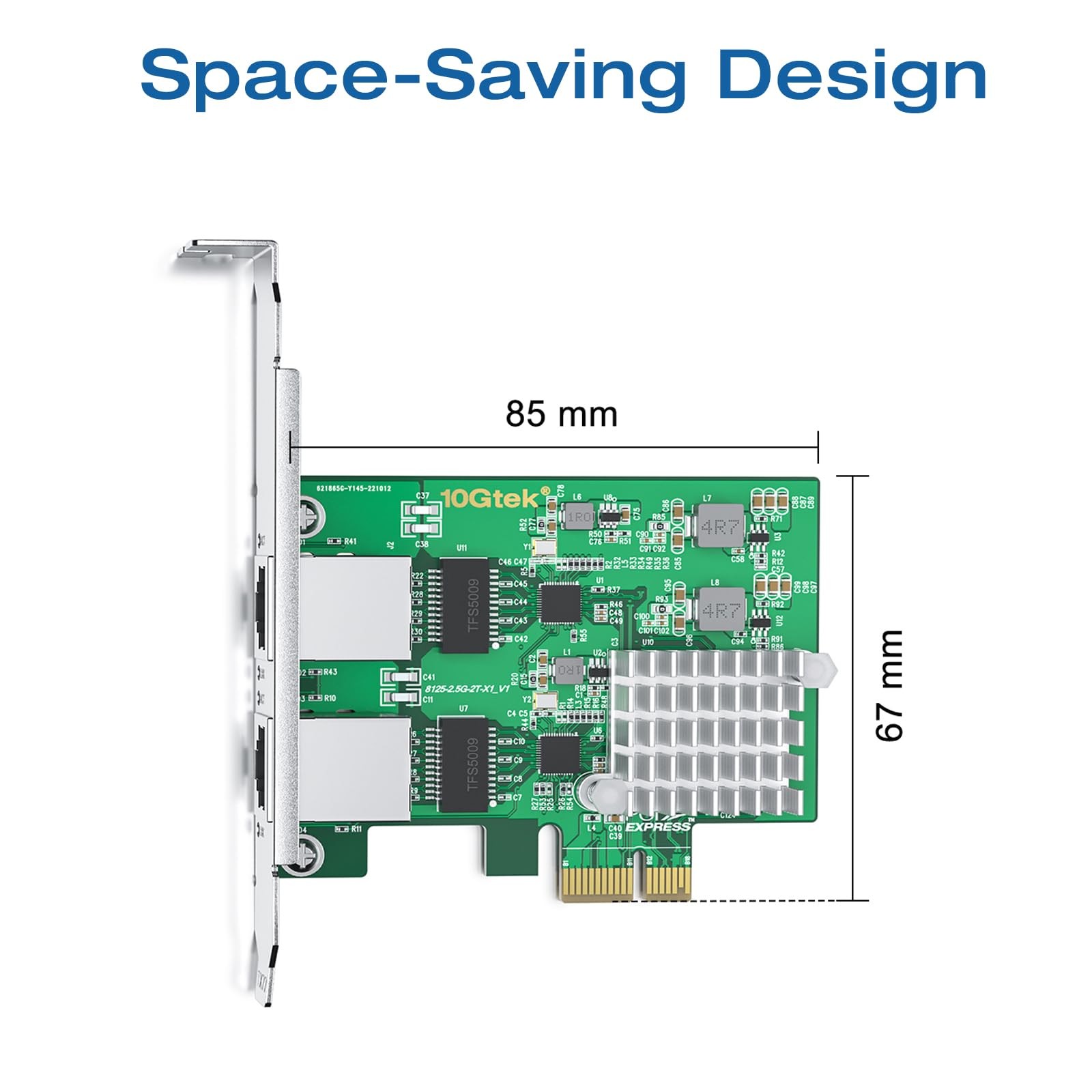 H!Fiber 2.5Gbase-T PCIe NIC with Realtek RTL8125 Chip, 2.5Gb Network Card, 25…