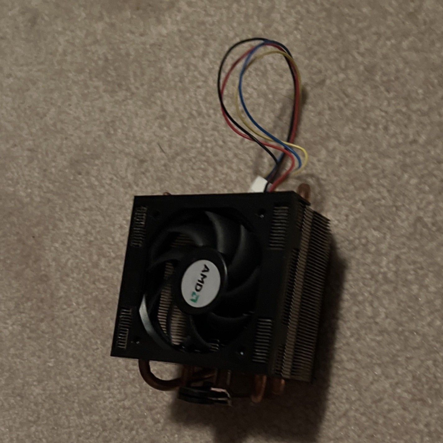 AMD CPU Fan with Heatsink 4-Pin Connector Aluminum Copper Black Cooling Solution