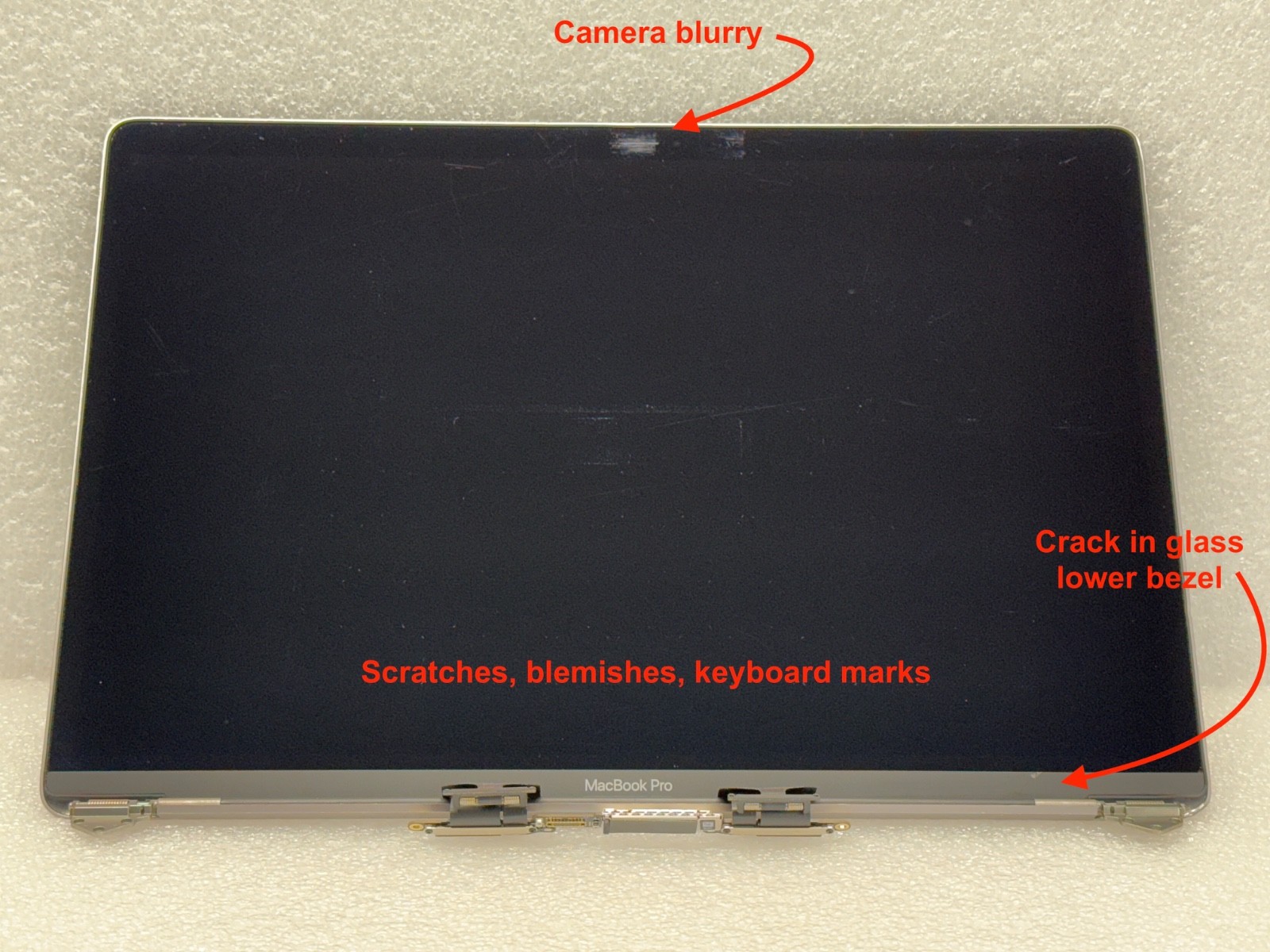 Genuine Apple LCD Screen Assembly 15″ MacBook Pro A1990 2018 2019 – Space Gray