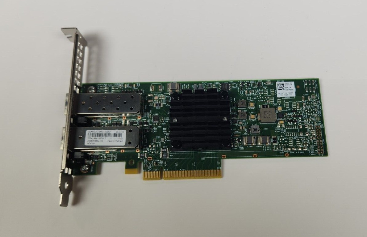 Dell Broadcom 57414 BCM957414 Dual Port/2x 25GbE SFP28 NIC CX94X +Transceivers
