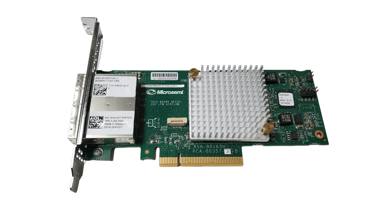 Dell HHJD7 Microsemi ASA-80165H 16 PORT 12Gb HBA SFF8644 Full Height Bracket