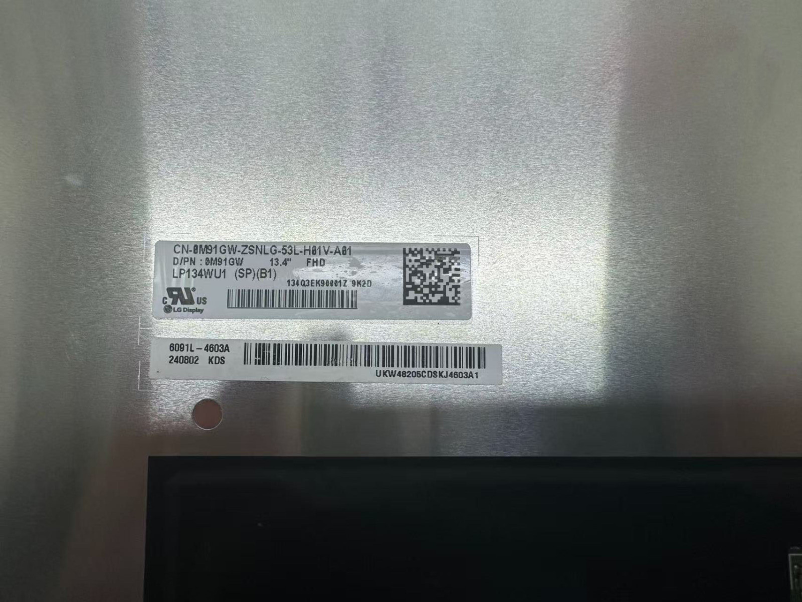 LP134WU1(SP)(B1) DP/N 0M91JW 13.4inch 1920×1200 Matte For Dell XPS 13 9340