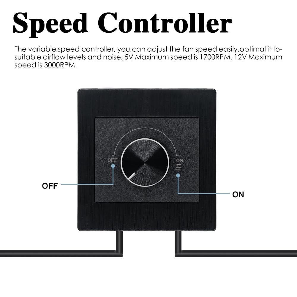 USB/DC Powered 120mmm Quiet Cooling Cabinet Fan System 5V/12V Dual Voltage IP…
