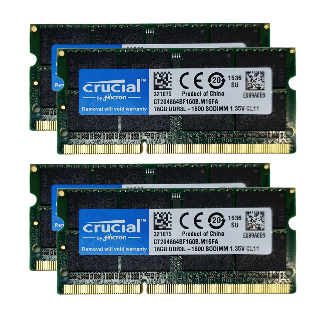For Crucial 1x 16GB DDR3L 1600 mhz PC3L-12800S 1.35V Laptop SODIMM Memory RAM
