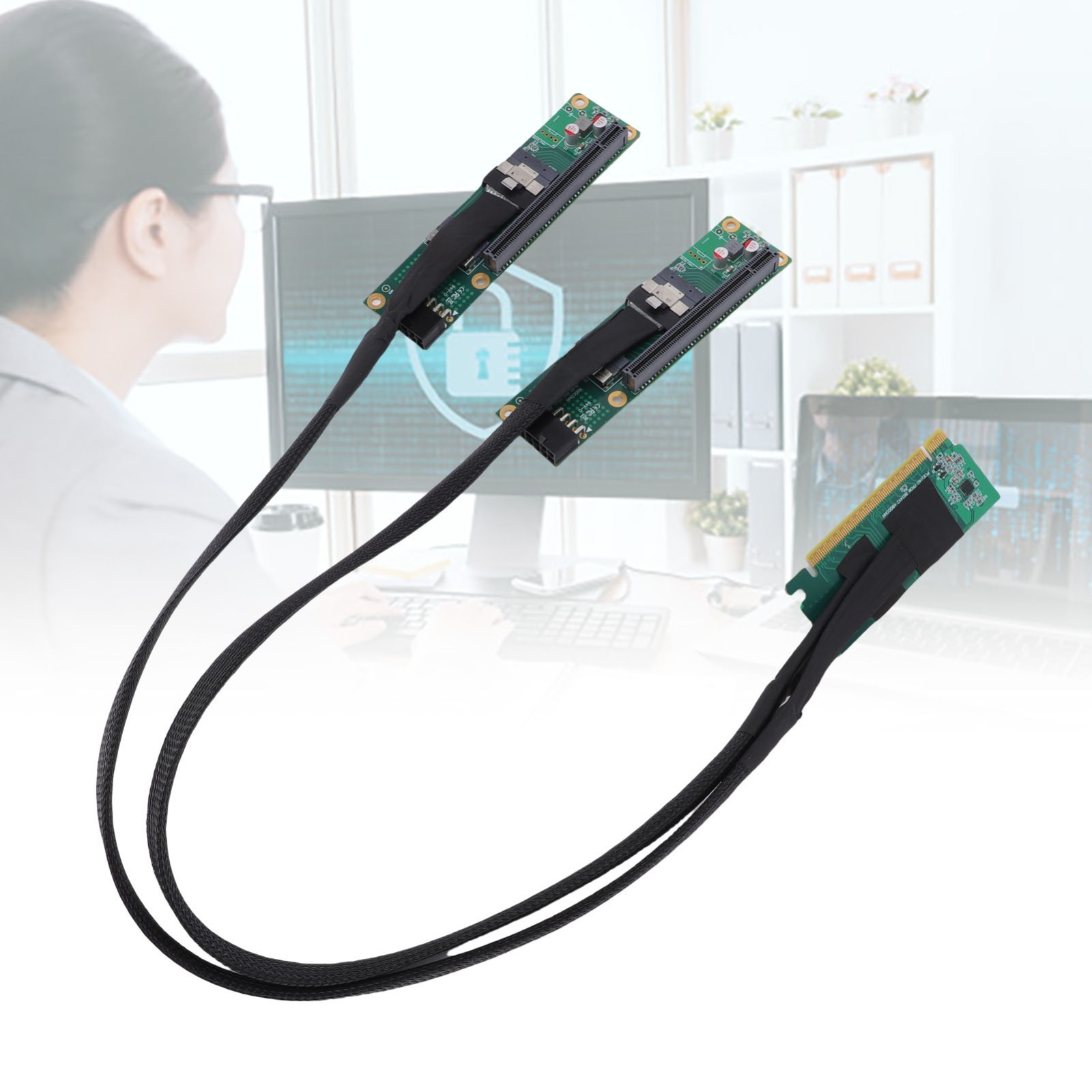 PCIe 4.0 X16 to SFF-8654 X2 Adapter Cable High Performance PCIe 4.0 to SFF-8654