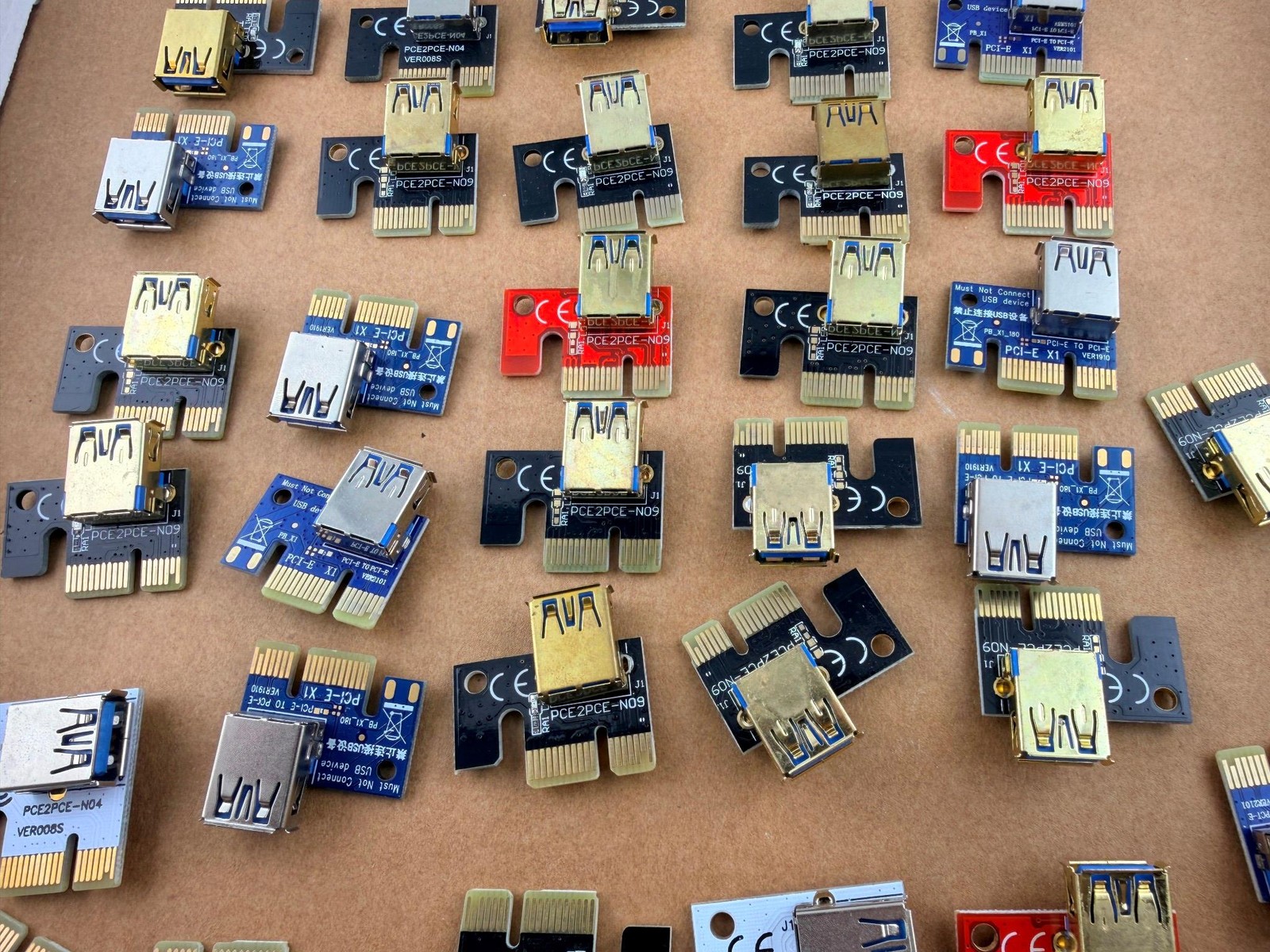 Lot of 47 PCIe X1 to USB 3.0 Adapter Boards ONLY – Mining Riser Spare Part