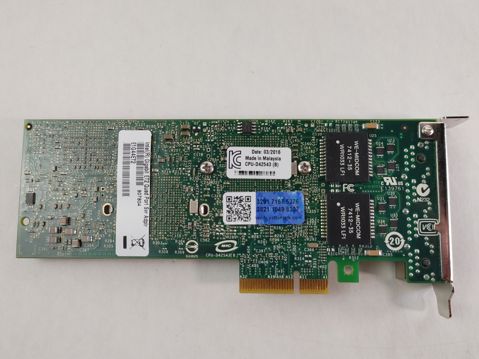 Intel PRO/1000 ET PCI-Express x4 Gigabit Ethernet Server Adapter E64750-004
