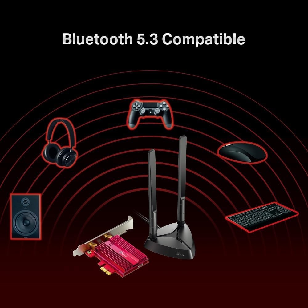 WiFi 6 PCIe Card with Dual Band Support, High-Speed 2400Mbps for Desktops