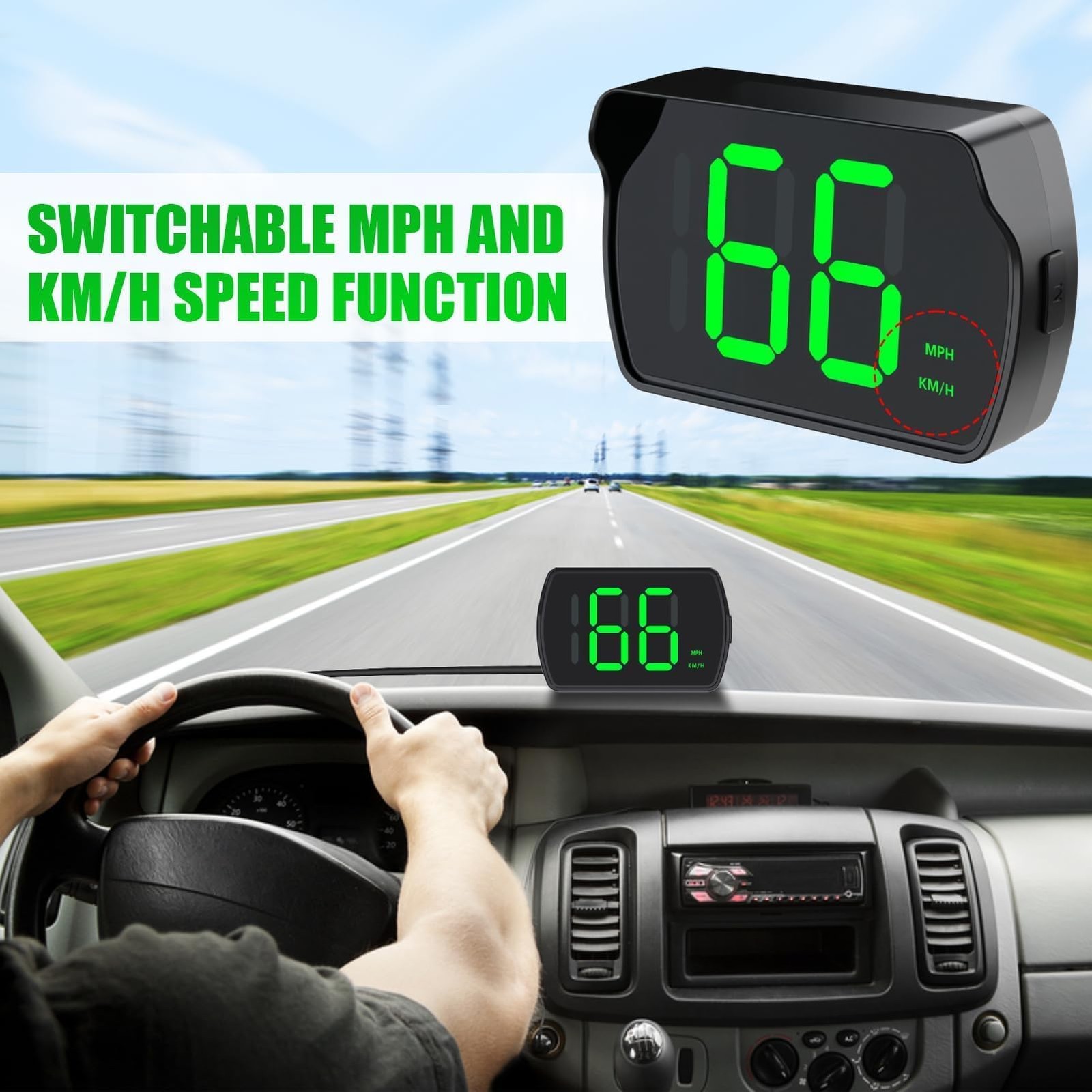 GUGUMO GPS Digital Speedometer for Car, Universal HUD Speed Meter with Large …