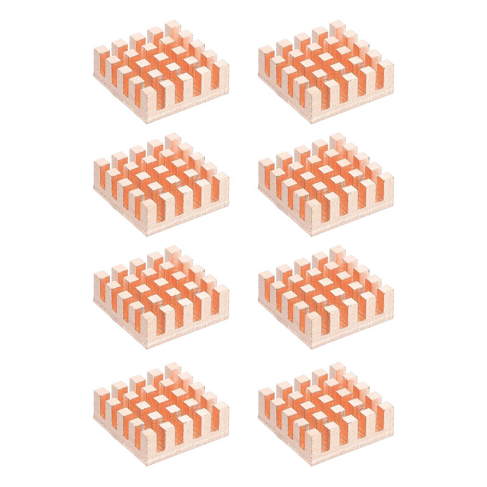 8 Pcs Copper Heatsink 17x17x6mm, Heat Sink Cooler Radiator for Raspberry Pi