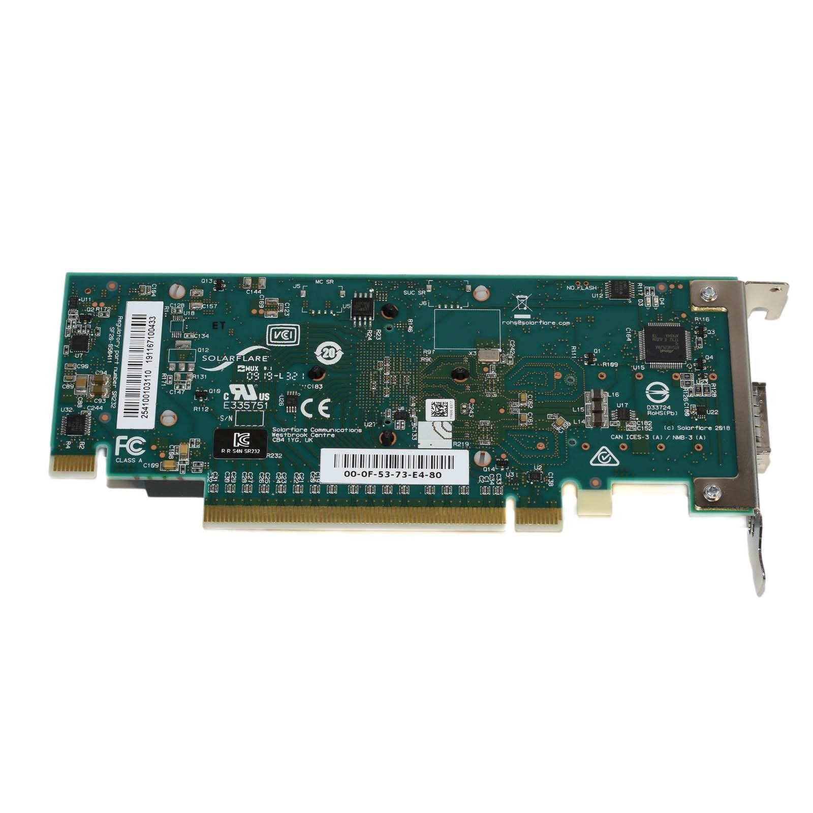 SolarFlare XtremeScale X2541-PLUS 100GbE QSFP28 PCIe 3 x16 Ethernet NIC SFF